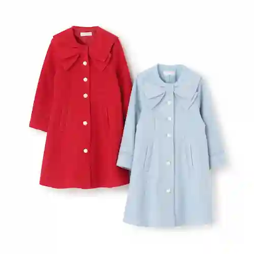 リボンカラー　ウールコートの画像10