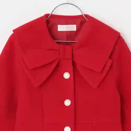 リボンカラー　ウールコートの画像3