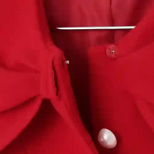 リボンカラー　ウールコートの画像4