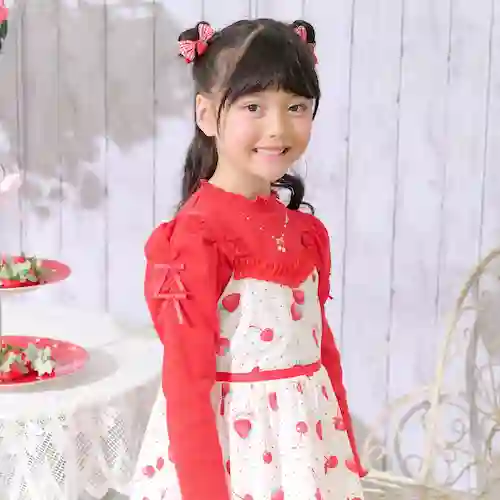 ネックレス刺しゅう　プチハイネック　長袖Tシャツの画像1