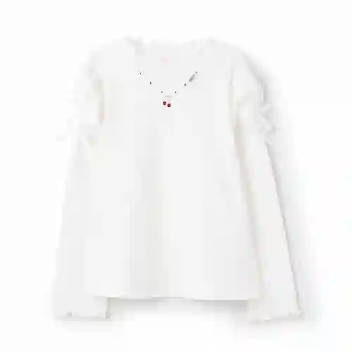 ネックレス刺しゅう　プチハイネック　長袖Tシャツの画像2