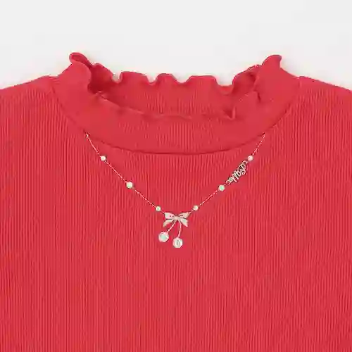 ネックレス刺しゅう　プチハイネック　長袖Tシャツの画像5