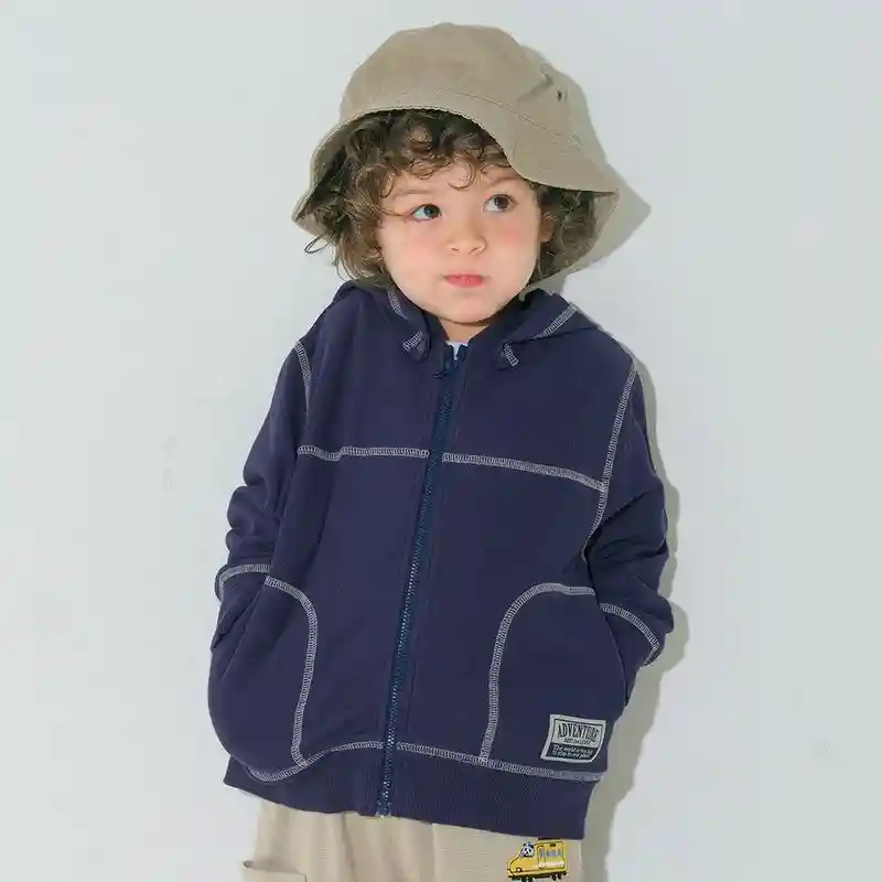 フード取り外し可能 ジップアップパーカーの画像1