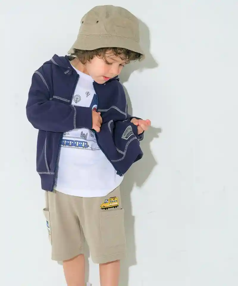 フード取り外し可能 ジップアップパーカーの画像3