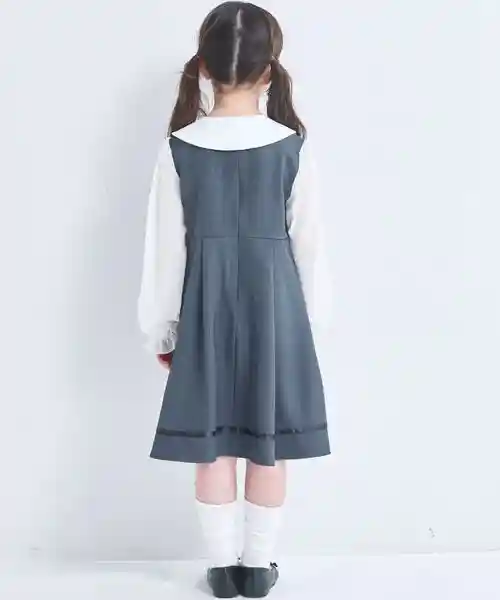 【オケージョン対応】ガールズ ボレロセット シフォン袖 ノーカラーワンピースの画像5