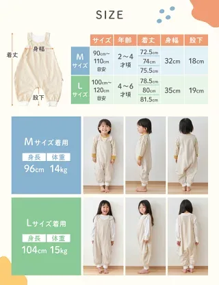 MUQQU 天使のおねパンM・Lサイズの寸法と着用目安