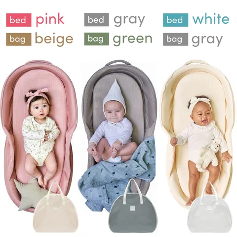 Dove Gray・Smoke Pink・Oyster Whiteの3色と付属収納バッグ